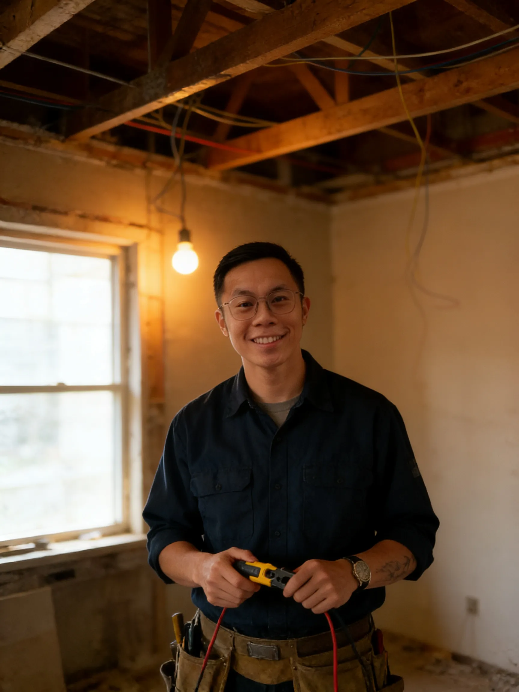 An electrician at work